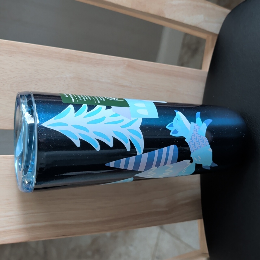 Starbucks 2025 Arctic Fox Stainless 24 oz. Tumbler With Bonus Fox Straw & Topper - Picture 9 of 9